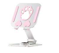 Soporte de escritorio multifunción para teléfono y tableta, giratorio 360, plegable, para transmisión en vivo, tabletas y smartphones, color blanco