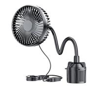 Soporte de escritorio para coche compatible con ventilador con motor | 3 velocidades de viento ajustables, construcción, fácil instalación para vehículos con base expandible y motor silencioso