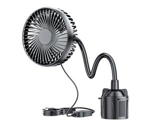 Soporte de escritorio para coche compatible con ventilador con motor | 3 velocidades de viento ajustables, construcción, fácil instalación para vehículos con base expandible y motor silencioso
