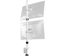 Soporte de escritorio para dos monitores LCD apilados verticalmente VIVO, extra alto, resistente, ajustable, para 2 pantallas ultra anchas de has