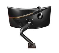 Soporte De Escritorio para Monitor, Soporte para Un Solo Monitor, Brazo De Monitor De Altura Ajustable con Abrazadera En C Y Base con Ojal, Vesa 75 X 75 O 100 X 100 Mm, P-Black