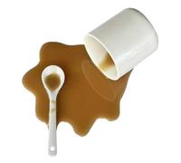 Soporte de escritorio para teléfono - soporte compacto 12 x 8 x 8 cm, escultura moderna de ABS, divertido concepto de café vertido con soporte angular estable | Pantalla versátil para el dormitorio