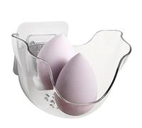 Soporte de esponja de maquillaje, diseño transparente, instalación adhesiva, almacenamiento multifuncional, excelente durabilidad, uso versátil, organizador de pared para dormitorio,