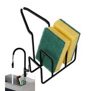 Soporte de esponja de metal, organizador antideslizante a prueba de óxido de 3 ranuras, estante de almacenamiento para fregadero de cocina, cepillo de esponja, soporte de secado de paños de jabonera