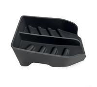 Soporte de esponja de silicona montado en fregadero con agujeros de drenaje para uso en cocina y baño, se adapta estándar para esponjas de fregado de forma segura (negro)