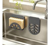 Soporte de esponja de silicona para cocina, baño, estante de esponja, color | Soporte adhesivo resistente sin daños, diseño plegable que ahorra espacio, núcleo de metal flexible que se adapta a cualquier