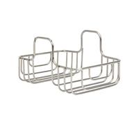 Soporte de esponja para fregadero de cocina, organizador de acero inoxidable, estante de almacenamiento inoxidable de 17,2 cm para fregaderos, marco de alambre de metal con adhesivo de alta adherencia