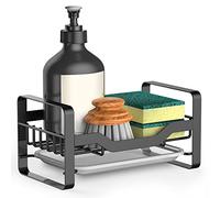 Soporte de Esponja para Fregadero de Cocina, Organizador para dispensador de Cepillo de jabón, Organizador de Fregadero de encimera con Bandeja de Drenaje extraíble