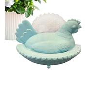 Soporte de esponja para gallina, organizador de fregadero de pollo, estante de drenaje de 4.3 pulgadas con base ranurada, resina ventilada, soporte de fregado de granja con bandeja de lavabo