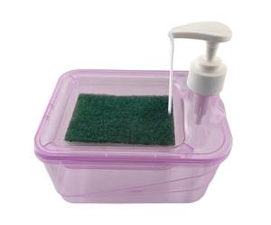 Soporte de esponja para jabón de vajilla, 2 en 1-20 cm, organizador multifuncional para dispensador de jabón líquido, antigoteo y seguro | Solución de almacenamiento fiable para cocina y sal
