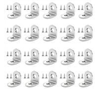 Soporte de Esquina de Acero Inoxidable 20x20mm Conectores de Angulo 90 Grados Soporte de Ángulo en Forma L con Tornillos para Fijación de Muebles de Madera 20 Piezas Plata