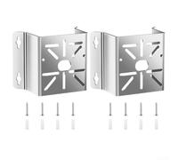 Soporte de esquina de cámara de acero inoxidable resistente para vigilancia al aire libre, resistente a la corrosión, apto para hikvision 135 x 110 x 75 mm, color plateado, paquete de 2