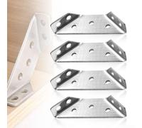 Soporte de esquina de muebles resistente en ángulo recto para reforzar juntas de muebles en armarios, camas, mesas y sillas (4 piezas)