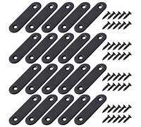 Soporte de Esquina de Placa Estante de Ángulo en Plana Acero Inoxidable Corner Brace con Tornillos para Silla Mueble Ventana Negro 16*50mm 20 Piezas