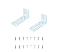 Soporte De Esquina Metal Ajustable En Forma L, Soportes Estante Ángulo Negro Alta Resistencia Hierro For Accesorios Montaje Muebles, 2 Uds(Silver 80mm 2pcs)