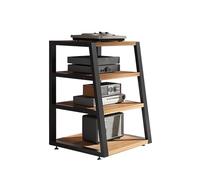 Soporte de esquina para equipos de audio y video, estante de entretenimiento compacto con múltiples espacios de almacenamiento, ideal para sala de estar u organización de cine en casa