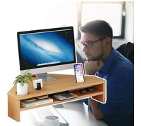 Soporte de esquina para monitor, 2 niveles, estante triangular doble para computadora, portátil, organizador de escritorio, soporte de esquina, soporte de almacenamiento universal para lugar de