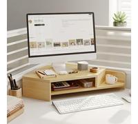 Soporte de Esquina para Monitor Escritorio de Oficina Estante de Esquina Elevador, Elevador de Madera para Monitor de Ordenador, Soporte Ergonómico de Sobremesa para Portátil/pantalla de Ordenador/tv,