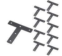 Soporte de Esquina Plana en T, 10 Piezas de Acero Inoxidable de 80x80mm, ángulo Recto, Placa de Reparación, Fijación de Muebles Resistente, Conector de Esquina para Estante de Madera o Silla de Mesa