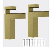 Soporte de estante ajustable de madera/vidrio, abrazadera de soporte de estante para estante de 5 a 30 mm de grosor, clip de soporte de vidrio montado en la pared (dorado)