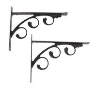 Soporte de estante aluminio en forma L, soporte esquina engrosado, ángulo recto for muebles básicos, 2 uds Para Baldas(Black-L-20x25cm)