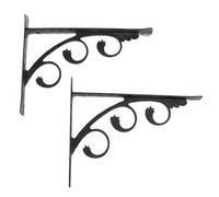 Soporte de estante aluminio en forma L, soporte esquina engrosado, ángulo recto for muebles básicos, 2 uds Para Baldas(Black-L-20x25cm)