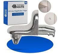 Soporte de Estante D5, 24 Piezas, Soportes de Estante para Orificios de Perforación de Ø 5 mm, para Todo Tipo de Estantes, de Metal, Sin Óxido, Soporte de Muebles de Estante, de Armario, Pasadores