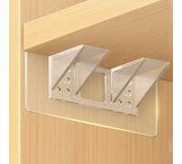 Soporte de estante de doble capa con estructura triangular fuerte para bastidores de armario montados en la pared, instalación sin daños, capacidad de carga de 3 kg (2 piezas)