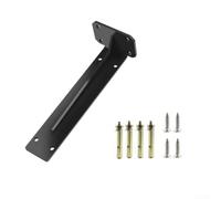 Soporte de estante flotante de metal para montaje en pared para estantes, soporte de acero laminado en frío resistente, acabado negro, kit de instalación para oficina, cocina, garaje, organización de