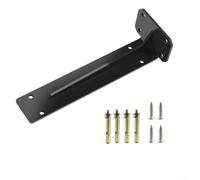 Soporte de estante flotante de metal para montaje en pared para estantes, soporte de acero laminado en frío resistente, acabado negro, kit de instalación para oficina, cocina, garaje, organización de
