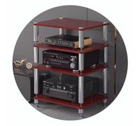 Soporte de estante HiFi AV, estante de audio y video de varios niveles con pies que absorben los golpes para reproductor de discos, componentes estéreo, TV, cine en casa y elegante centro de