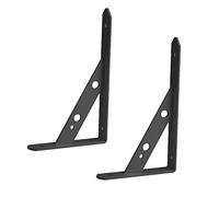 Soporte de Estante Negro Grueso Tarea Pesada, Soportes en ángulo Recto Herrajes para Estantes Soportes Flotantes Montados en la Pared Decorativos, con Tornillo, 2 Piezas (400 × 245mm)