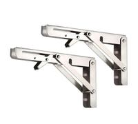 Soporte de Estante Resistente, Soporte Triangular Plegable Acero Inoxidable, Paquete 2, Varios tamaños (2 Piezas 8 Pulgadas)(2pc Stainless 12inch)