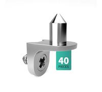 Soporte de Estantería con Clavija y Tornillo | Juego de 40 Soportes Para Estante| Soporte de Estantería Para Armario de 5mm |Adapté pour les meubles, les armoires, les étagères
