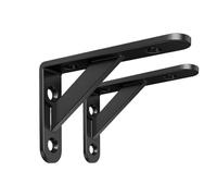 soporte de estantería de ángulo recto pesado, Soportes de estante de metal for tableros flotantes y de andamio, varios tamaños, multicolor, paquete de 2(Black,200x120)