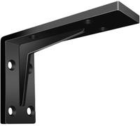 soporte de estantería de ángulo recto pesado, Soportes de estante flotante en forma de L con tornillos, varios tamaños, color blanco y negro(390 * 140mm Black)