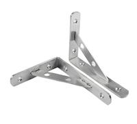soporte de estantería de ángulo recto pesado, Soportes de estante triangulares plateados de acero inoxidable, soldadura y desmontable, 100-300MM, 2 uds.(150MM welding)