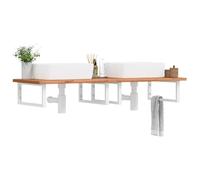 soporte de estantería Soportes for estantes for lavabo, 2 piezas, soportes for estantes de acero rectangulares blancos, resistentes, soportes for estantes triangulares montados en la pared, soportes f