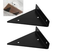 Soporte De Estantes Triangular, Soportes Para Estanterias De Pared Decorativos, Escuadras Baldas Metálico Abierto Diy, 2x Soportes Para Estantes Flotantes Pesados + Tornillos,black-17x13cm/6.7*5.1in