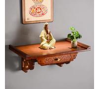 Soporte de estatua de Buda, pedestal de exhibición montado en la pared para altar del santuario, ofrece oración de bambú budista nicho de incienso tributo mesa Puja