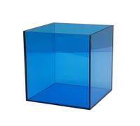 Soporte de exhibición acrílico, apilable, 5 tamaños, base hueca, soporte de caja acrílica, estante para postres, soporte para joyas, soporte para figuras para fiestas (azul, 15 cm)