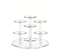 Soporte de exhibición acrílico de 7 niveles, 5.4 x 7.6 pulgadas, estante de varios niveles para postre, caja ciega, almacenamiento de pasteles, organizador que ahorra espacio, decoración de oficina en