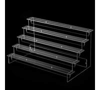 Soporte de exhibición acrílico de varios niveles de 25 capas para organizar perfumes, cupcakes y joyas, diseño desmontable para una fácil limpieza (5 capas de 40 cm)