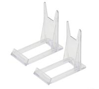 Soporte de exhibición acrílico transparente, paquete de 2, tablero de caballete ajustable para fotos, arte, soporte de plástico extraíble para decoración de hogar, oficina, boda, fiesta, 10,4 x 11,2 x