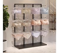 Soporte de exhibición ajustable, estante independiente para sujetadores, soporte de exhibición de calcetines perforado sin pared (negro, 40 x 40 x 135 cm), ideal para tiendas y tiendas