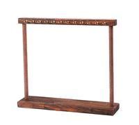 Soporte de exhibición collar Color nogal con ganchos, estante joyería cadena clavícula madera maciza, doble cara individual(40 * 7.5 * 40cm)
