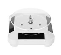 Soporte De ExhibicióN De 360 Grados De Escaparate Solar, Plato Giratorio Giratorio con Luz Led para Soporte De ExhibicióN De JoyeríA De TeléFono Reloj(Blanco)