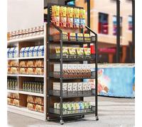 Soporte de exhibición de 5 niveles, estante de metal para aperitivos, frutas y manualidades, exhibición portátil de aperitivos para comercialización conveniente, ideal para tiendas y eventos