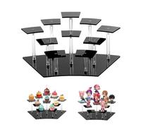 Soporte De Exhibición De Acrílico, Expositor Acrílico De 10 Niveles Soporte Negro Para Perfumes, Soporte De Varios Niveles Para Exponer Figuras De Acción, Joyas, Magdalenas, Objetos De Colección