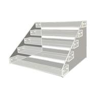 Soporte de exhibición de acrílico transparente de 4 niveles, para un montaje transparente sin esfuerzo de 4 niveles, diseñado para la comodidad del usuario, garantiza una experiencia de configuración